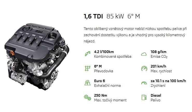 1,6 TDI 85 kW 6° M