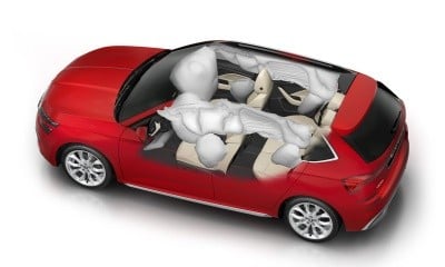 názorný obrázek pro upřesnění umístění airbagů v modelu Kamiq