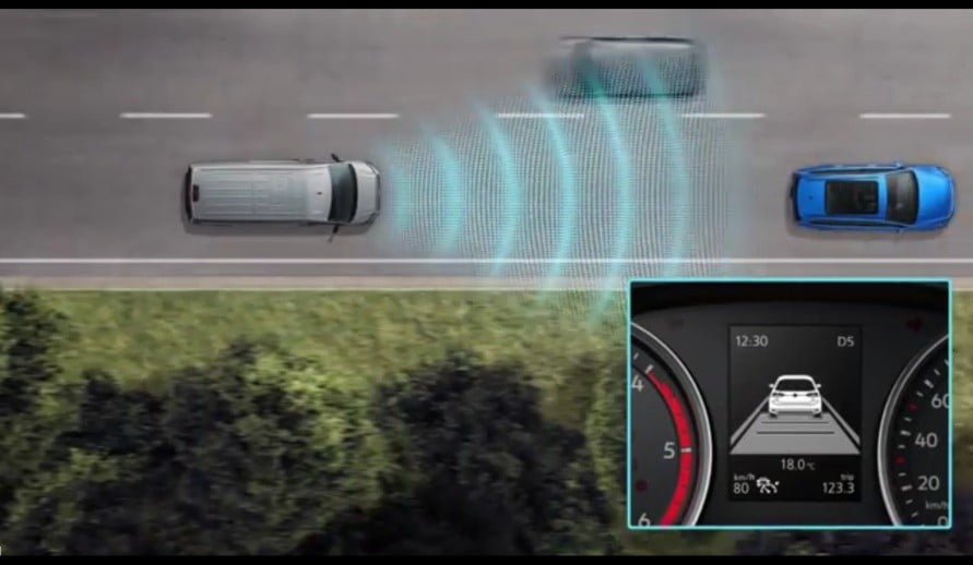 VOLKSWAGEN MULTIVAN 6.1 ukázkový obrázek pro znázornění asistenčního systému, Lane Assist