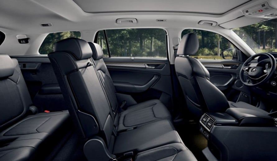 interiér vozu Kodiaq s ukázkou 7 sedadel
