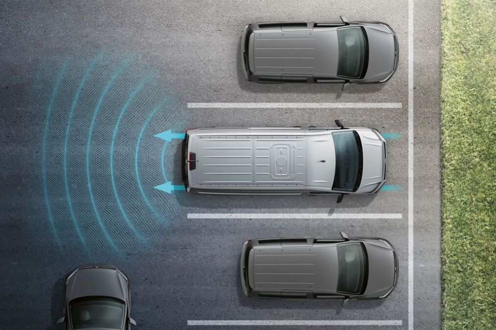 ukázkový obrázek pro znázornění asistenčních systémů vozu Volkswagen Caddy