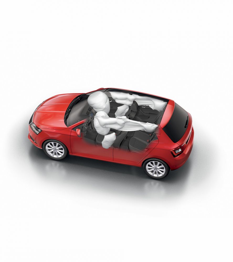 ŠKODA Fabia Systém airbagů - průřez vozem