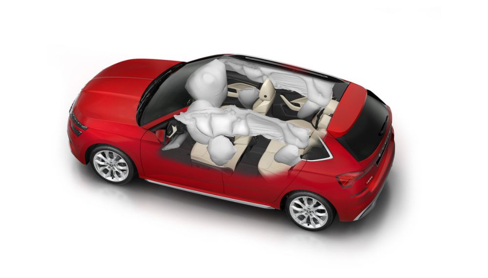 ukázka airbagů v modelu Kamiq