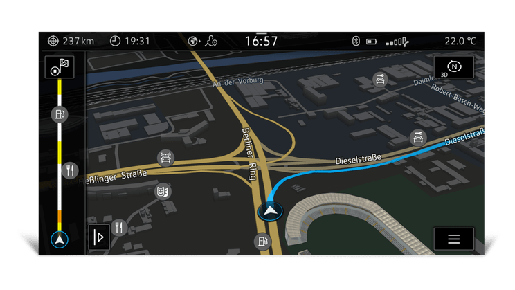 detail navigace ve voze Multivan 6.1