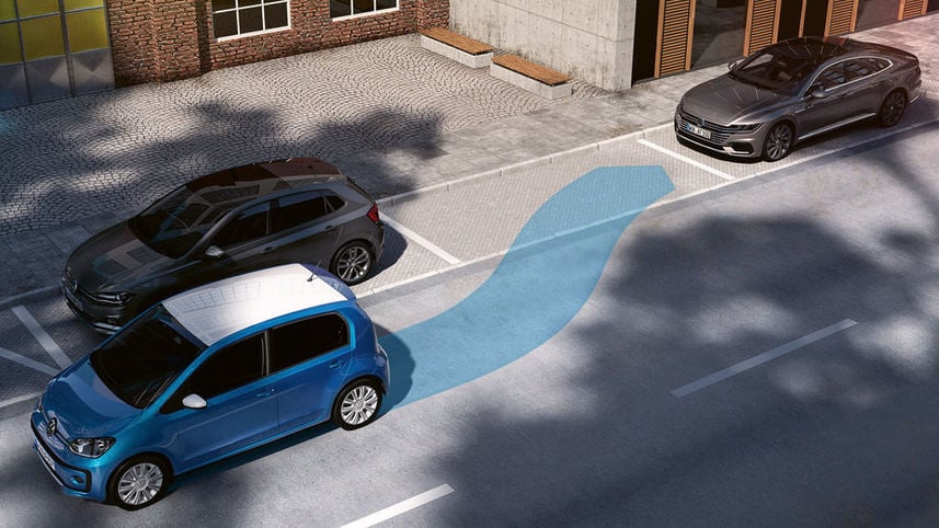 Volkswagen Up! parkovací asistent - podélné parkování